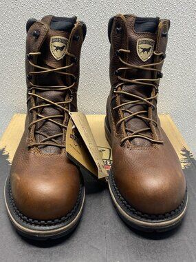 Irish Setter Men US 10.5D Edgerton 8in WP Leather Safety Toe Boots 83876 Brown